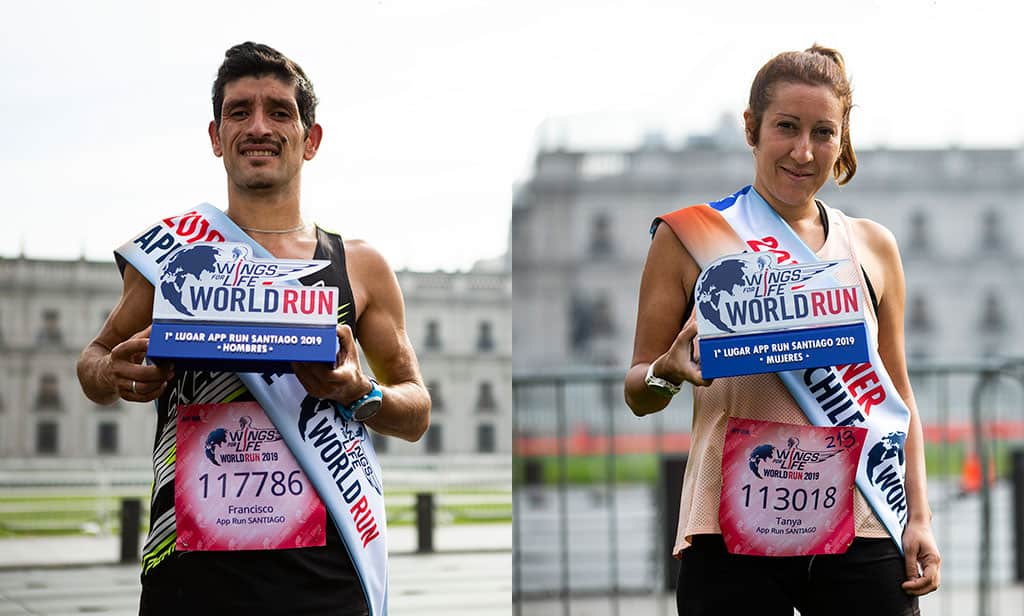 Francisco Méndez y Tanya Jiménez fueron los ganadores de Wings for Life World Run 2019