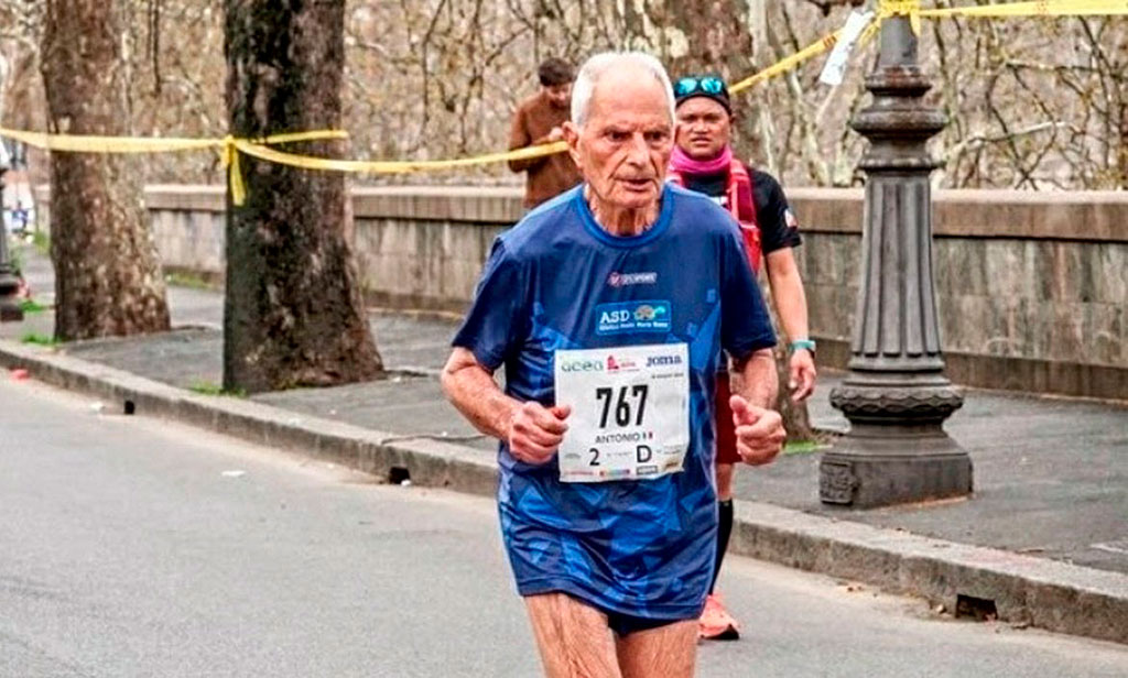 Un italiano logra el récord mundial de maratón para mayores de 90 años