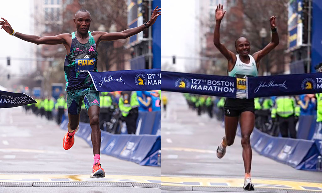 Evans Chebet y Hellen Obiri fueron los ganadores del Maratón de Boston