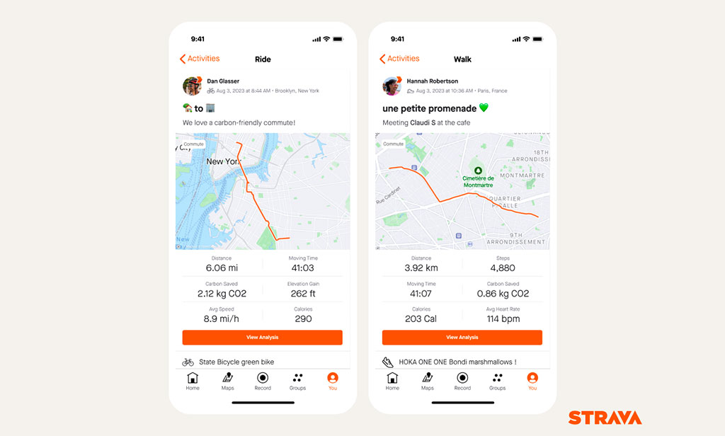 Strava ofrece una nueva herramienta para calcular el ahorro de carbono