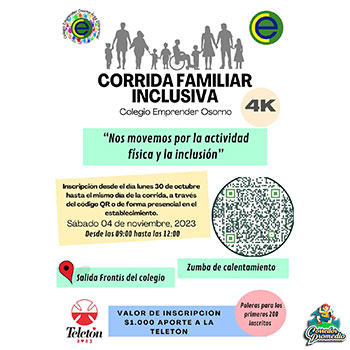 Corrida Familiar Inclusiva Colegio Emprender Osorno
