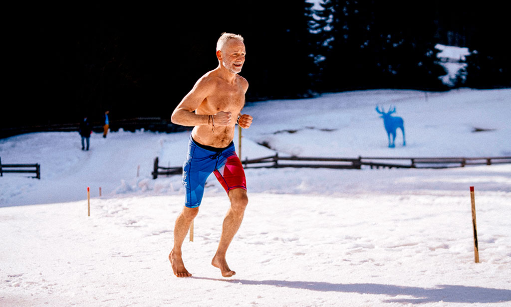 El medio maratón más rápido descalzo sobre nieve