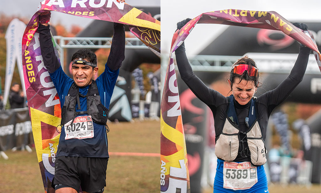 Javier Mariqueo y Fernanda Martínez ganadores de los 42K de Patagonia Run 2025