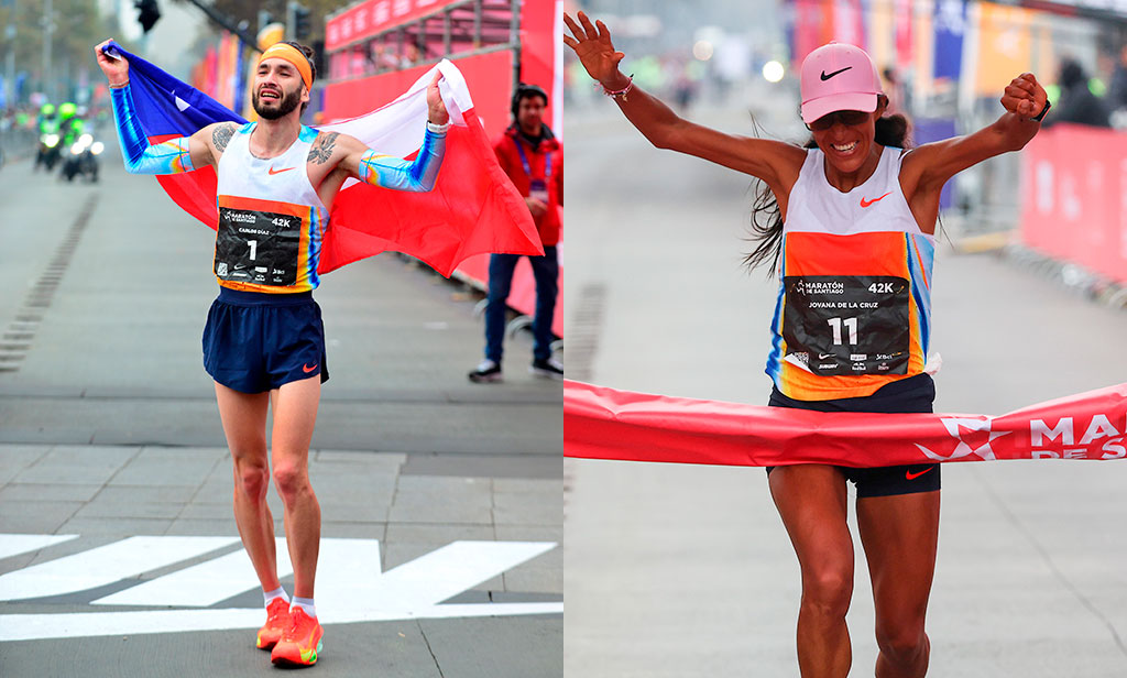 Carlos Díaz y Jovana de la Cruz conquistan el Maratón de Santiago 2025