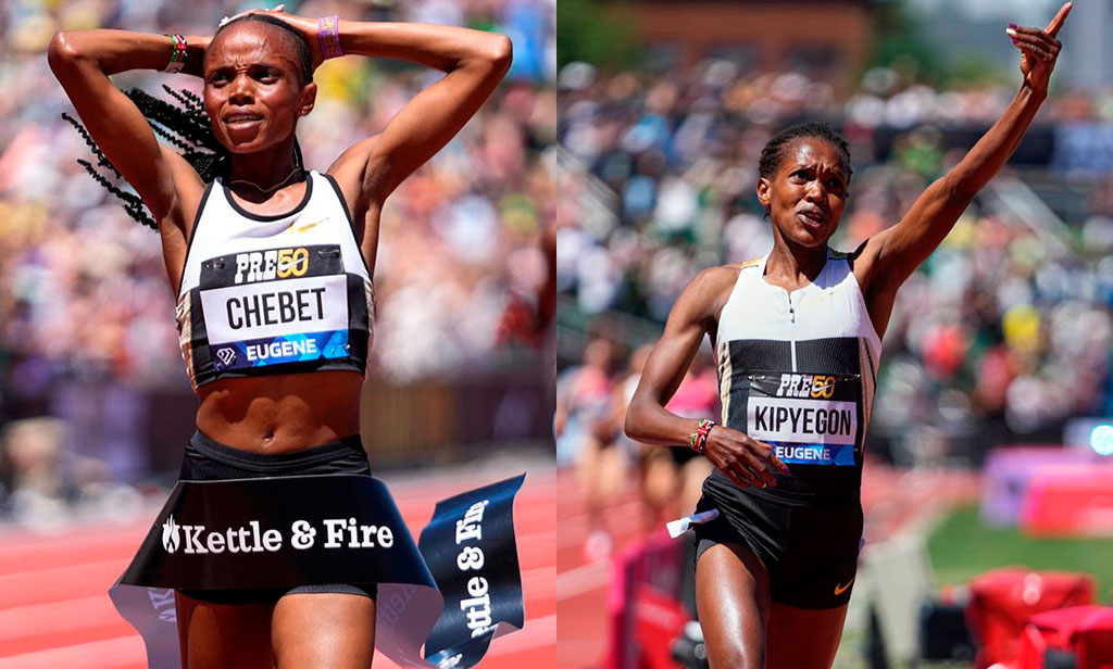 Chebet y Kipyegon rompen récords mundiales en la Diamond League de Eugene