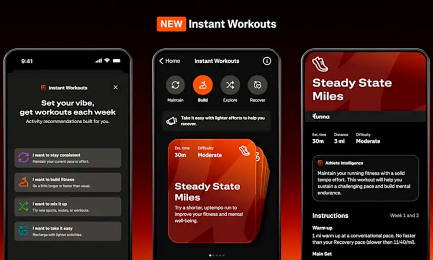 Strava lanza Instant Workouts: Entrenamientos personalizados al instante