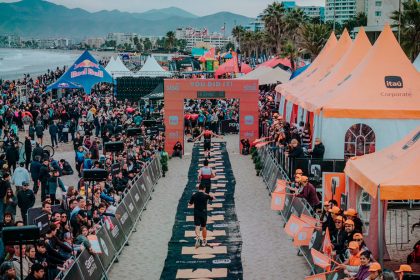 Traitletas llegando a la meta del 5150 Triathlon Coquimbo