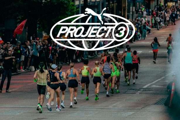 Corredores de PUMA PROJECT3 en la ruta de un maratón